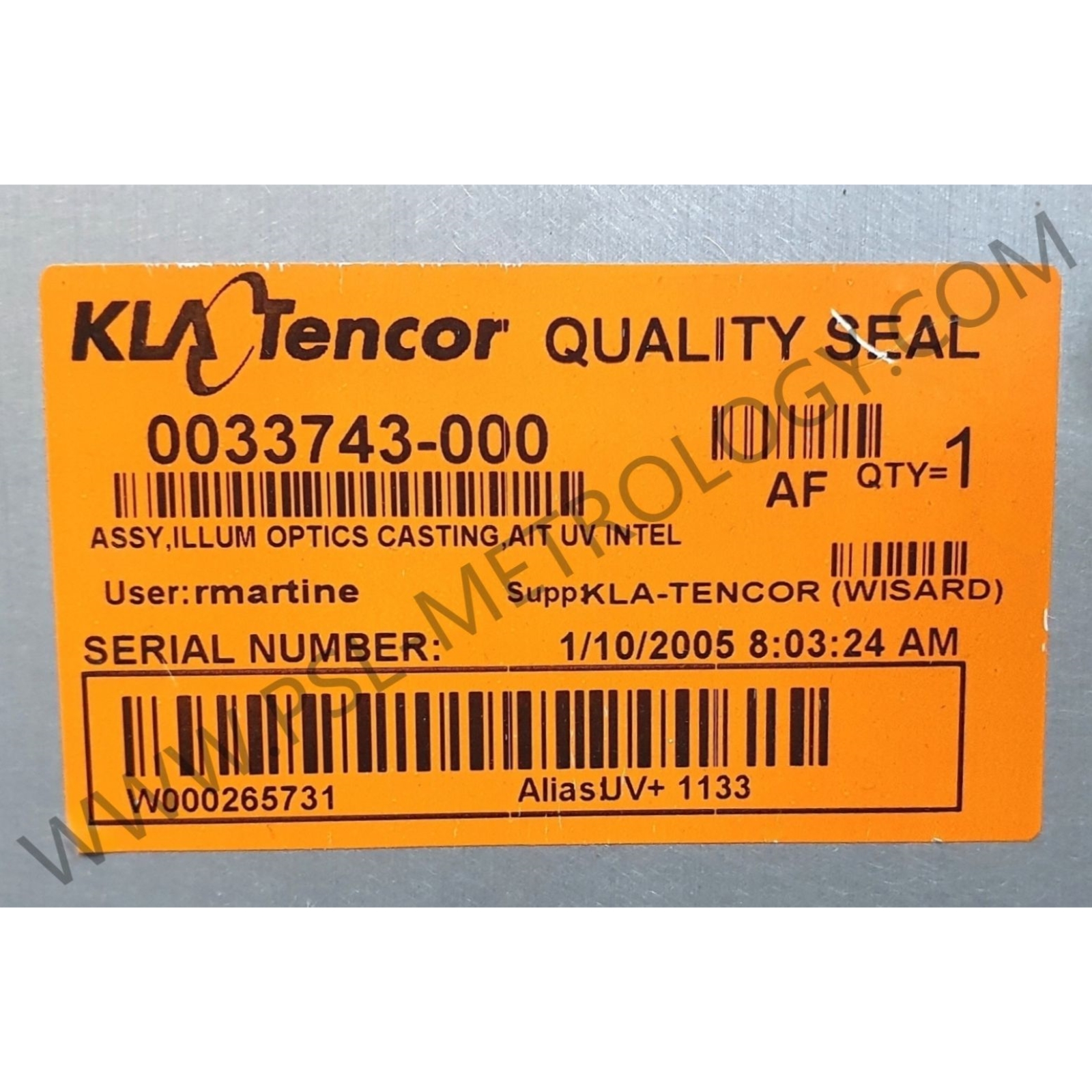 Optics Illum Casting Assy 2 AIT UV KLA PN 0033743-000 (3)